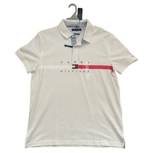 Tommy Hilfiger “White” bar stripe collar shirt (L)